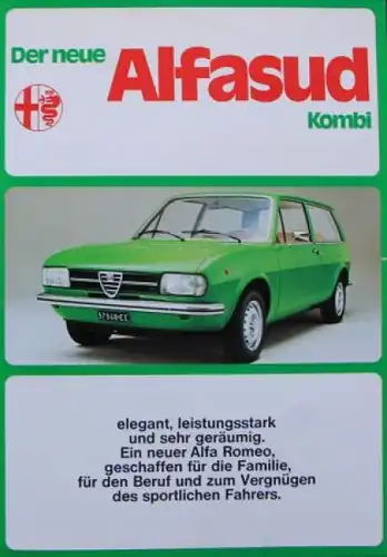 Alfa Romeo Alfasud Giardinetta Kombi Modellprogramm 1975 Automobilprospekt (6861)