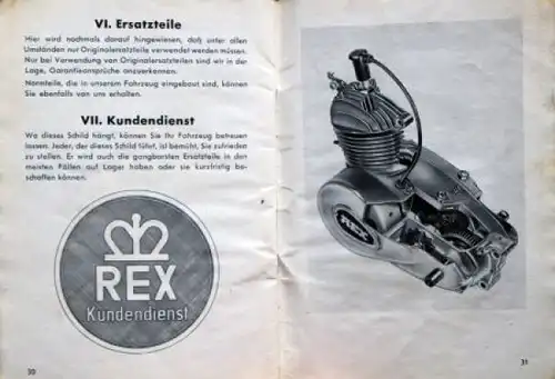 Rex Zweigangmoped 504 Betriebsanleitung 1955 (6854)