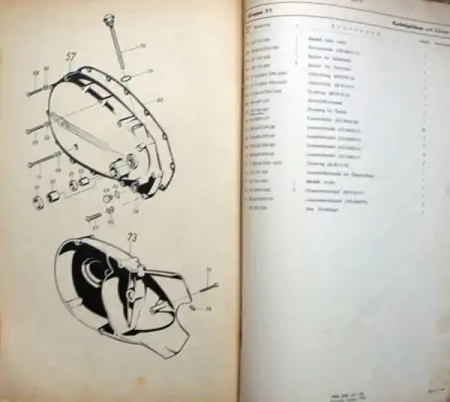 NSU Lux Motorrad 1952 Ersatzteilliste (6842)
