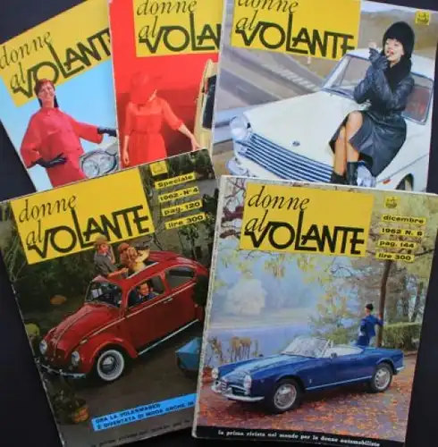 "Donne al Volante" Italienisches Automobil-Magazin 1962 fünf Ausgaben (6834)