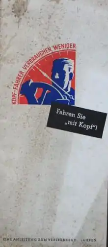 Esso 1938 "Fahren Sie mit Kopf!" Tankstellen-Prospekt (6812)