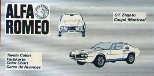 Alfa Romeo GT Zagato Coupe Montreal 1970 Farbkarte (6808)