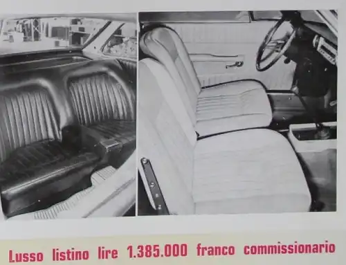 Vignale Fiat 124 Tipo Gran Lusso Modellprogramm 1967 zwei Automobilprospekte (5467)