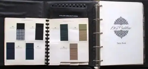 Cadillac Modellprogramm 1967 "Data Book" Farben und Polster Händlermappe (7836)