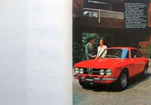 Alfa Romeo 1750 GT Veloce Modellprogramm 1970 Automobilprospekt (6864)