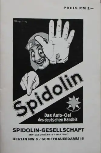 Spidolin Autooel Handbuch 1928 (6785)