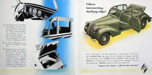 Borgward Hansa 2000 Modellprogramm 1938 Automobilprospekt (6754)