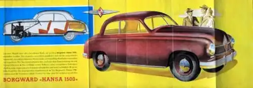 Borgward Hansa 1500 Modellprogramm 1952 "Ein Dreiklang" Automobilprospekt (6753)