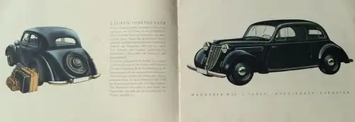 Wanderer Automobile W 24 Modellprogramm 1938 Automobilprospekt (6749)