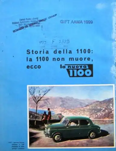 Fiat 1100 Millecento Modellprogamm 1953 Automobilprospekt (8527)