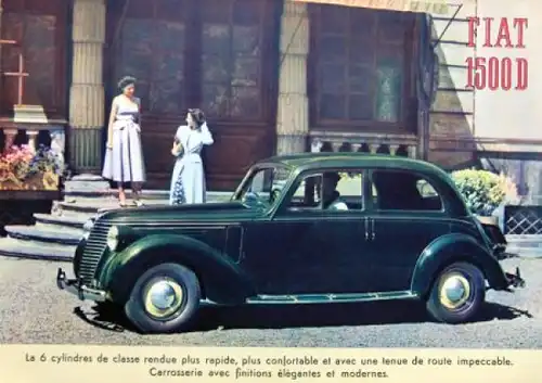 Fiat 1500 D Limousine Modellprogramm 1949 Automobilprospekt (4346)