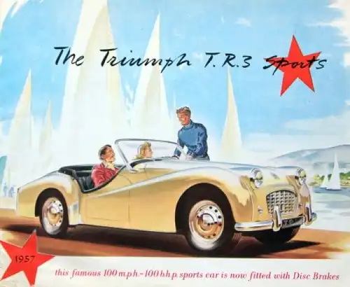 Triumph TR 3 Sports Modellprogramm 1955 Automobilprospekt (4777)