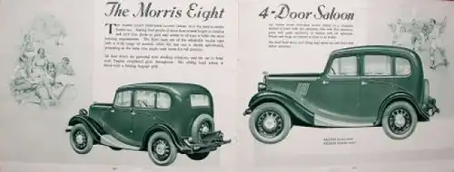 Morris Eight Serie II Modellprogramm 1937 Automobilprospekt (7769)