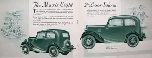 Morris Eight Serie II Modellprogramm 1937 Automobilprospekt (7769)
