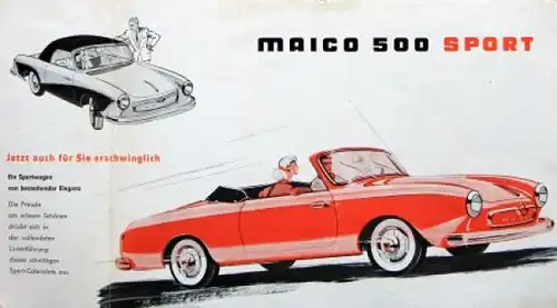 Maico 500 Sport Modellprogramm 1957 Automobilprospekt (0308)