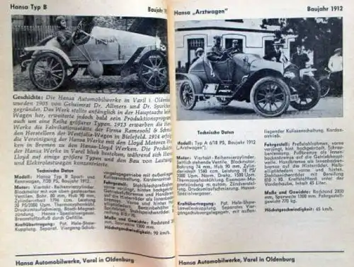 Dobler "Automobil-Veteranen 1910-1920" Fahrzeug-Historie 1962 (2992)