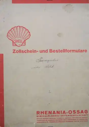 Shell "Zollschein- und Bestellformulare" Mappe mit Jahreskalender 1930 (2689)