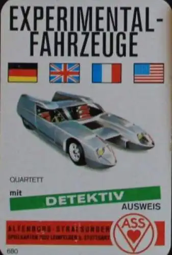 Altenburg Spielkarten "Experimental-Fahrzeuge" 1967 Kartenspiel (2912)