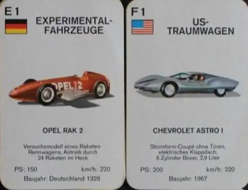 Altenburg Spielkarten "Experimental-Fahrzeuge" 1967 Kartenspiel (2912)