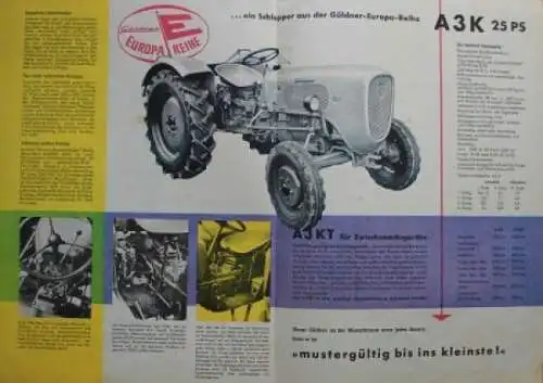 Güldner A3 K 25 PS Modellprogramm 1960 Traktorprospekt (9124)