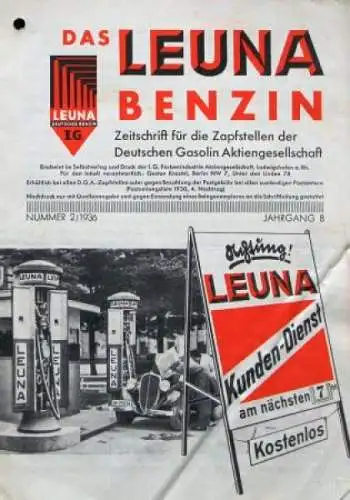 Leuna "Das Leuna Benzin" Tankstellen-Zeitschrift 1936 (2686)