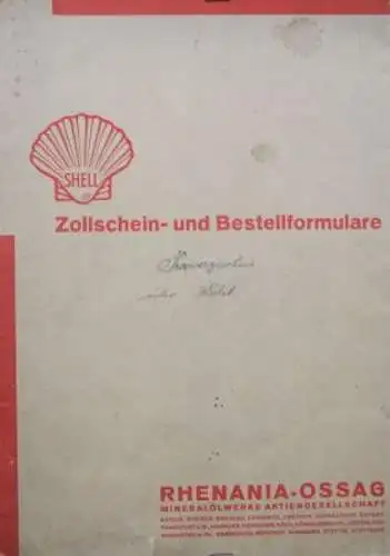 Shell "Zollschein- und Bestellformulare" Mappe mit Jahreskalender 1930 (2684)
