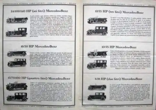 Mercedes-Benz Modellprogramm 1925 Automobilprospekt (2647)