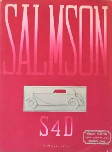 Salmson S 4 D Modellprogramm 1935 Automobilprospekt (2635)