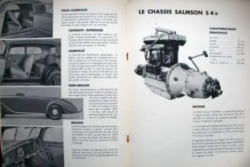 Salmson S 4 D Modellprogramm 1935 Automobilprospekt (2635)