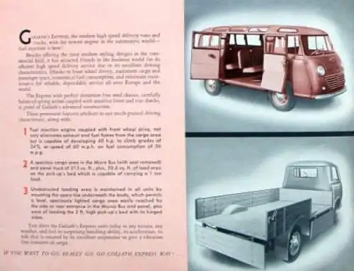 Goliath Express Modellprogramm 1958 Automobilprospekt (2615)