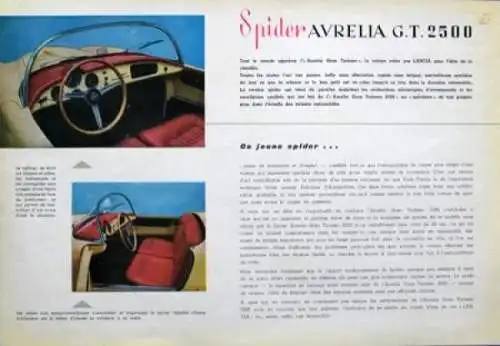 Lancia Aurelia GT 2500 Spider Modellprogramm 1958 Automobilprospekt (2609)