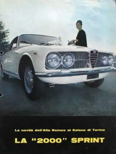 Alfa Romeo 2000 Sprint Modellprogramm 1960 Automobilprospekt (2348)