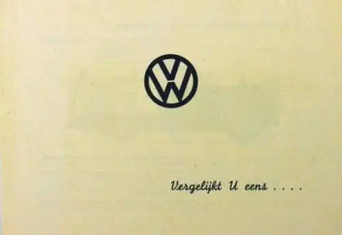 Volkswagen T1 Transporter Modellprogramm "Verglijkt u eens" 1952 Automobilprospekt (1872)