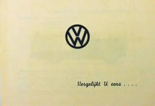 Volkswagen Transporter T1 Modellprogramm "Verglijkt u eens" 1952 Automobilprospekt (1872)