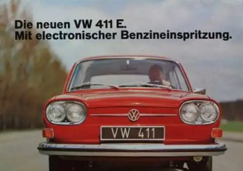 Volkswagen VW 411 E "Benzineinspritzung" 1969 Automobilprospekt (1778)