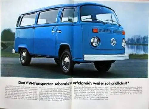 Volkswagen T2 Transporter Modellprogramm "Was Sie dazu lesen müssen" 1972 Automobilprospekt (1776)