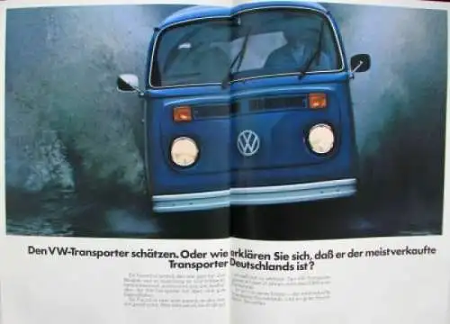 Volkswagen T2 Transporter Modellprogramm "Was Sie dazu lesen müssen" 1972 Automobilprospekt (1776)