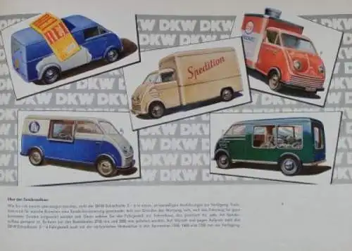 DKW Schnell-Laster 3=6 Modellprogramm 1953 Automobilprospekt (7321)