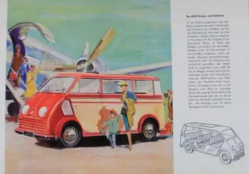 DKW Schnell-Laster 3=6 Modellprogramm 1953 Automobilprospekt (7321)