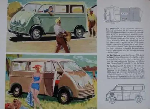 DKW Schnell-Laster 3=6 Modellprogramm 1953 Automobilprospekt (7321)