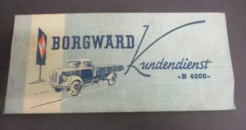 Borgward B 4000 Lastwagen 1952 komplette Bordmappe in Originaltasche (7033)