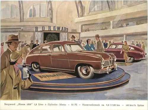 Borgward Hansa 1800 IAA 1951 Werkspostkarte (4627)