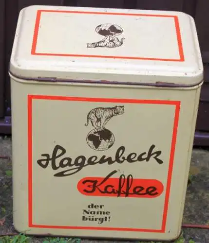 Hagenbeck Kaffee 1950 "Der Name bürgt" Blechdose (2942)