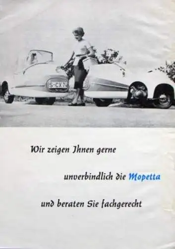 Mopetta Brütsch Opelit Modellprogramm 1957 Automobilprospekt (0937)