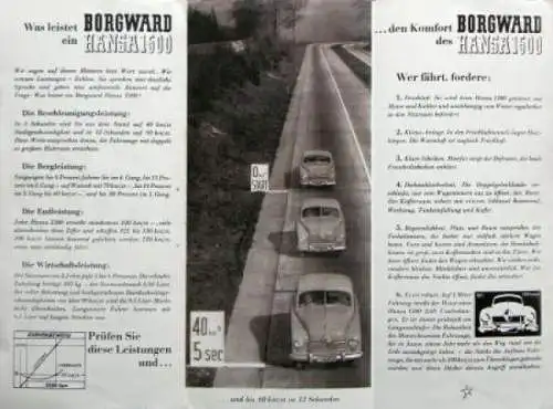 Borgward Hansa 1500 Sicherheitslenkrad 1952 Automobilprospekt (8811)