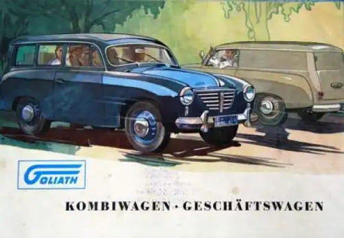 Goliath Kombiwagen Geschäftswagen Modellprogramm 1952 Automobilprospekt (0132)