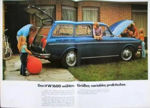 Volkswagen 1600 Modellprogramm 1971 Automobilprospekt (3052)