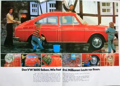 Volkswagen 1600 Modellprogramm 1972 Automobilprospekt (7046)