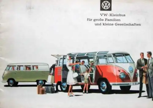 Volkswagen T1 Transporter Modellprogramm 1964 "Kleinbus für große Familien" Automobilprospekt (1769)