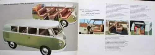 Volkswagen T1 Transporter Modellprogramm 1964 "Kleinbus für große Familien" Automobilprospekt (1769)